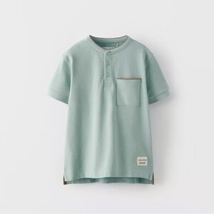 ZARA STRUCTURED PIQUÉ POCKET POLO SHIRT Size 8-9